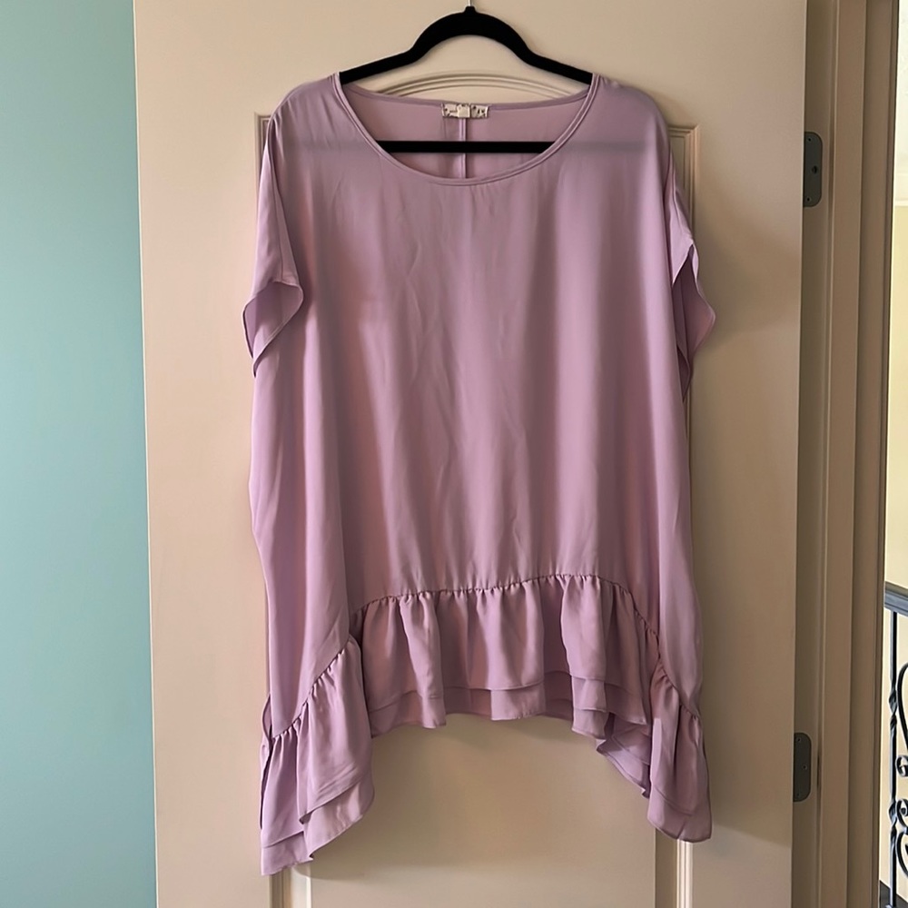 Dress and Dwell Purple Ruffle Tunic